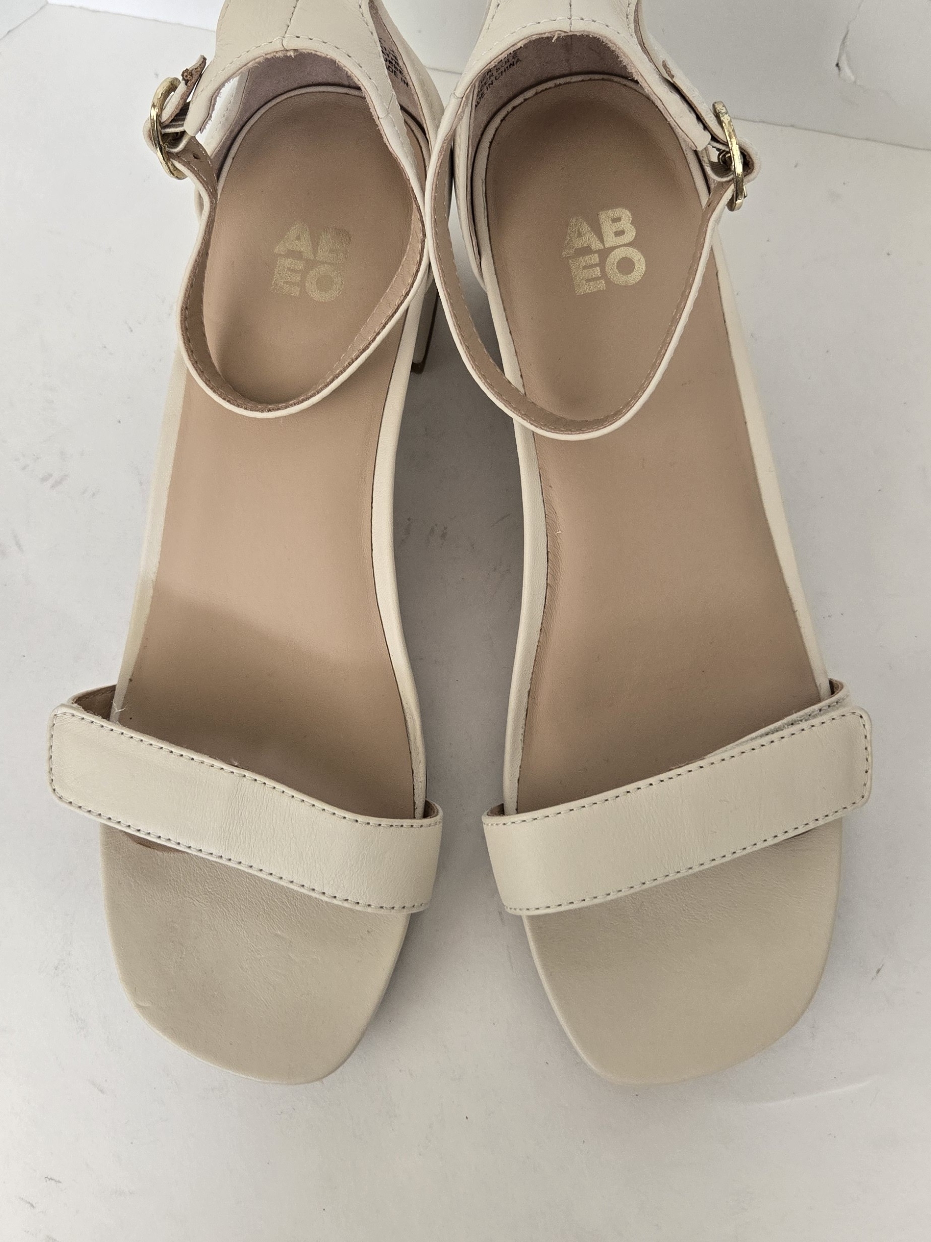 Abeo Cream Block Heel Sandals With Ankle Strap — image 2 of 8